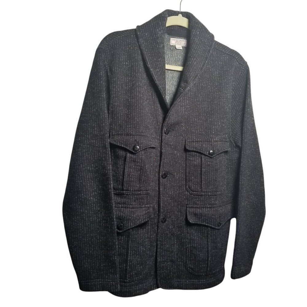 J. Crew  Wallace & Barnes Men's Shawl Collar Salt & Pepper Jacket Sz M